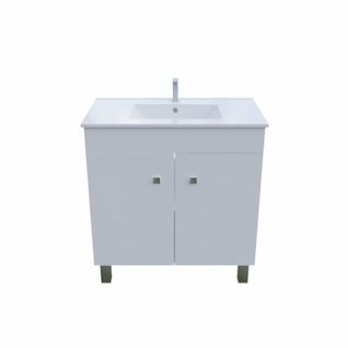 Meuble Salle De Bain Sur Pieds Ecoline 80 Cm - Blanc