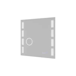 Miroir LED Réglable Excell Plus - 70 X 70 Cm Avec Antibuée, Loupe Et Horloge