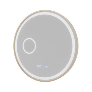 Miroir Lumineux Rond Contour Cuivré Orana 60 Cm - Antibuée, Horloge Et Loupe