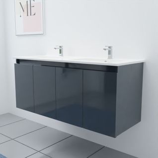 Meuble Double Vasque 120 Cm Proline- Gris- Céramique