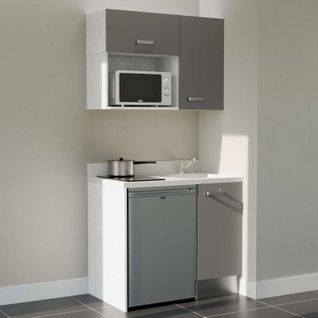 K00 : Gris - Plan Monobloc Snova Évier à Droite + Electro Inox