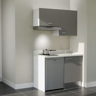 K01 : Gris - Plan Monobloc Snova Évier à Droite + Electro Inox