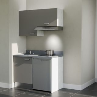 K01 : Gris - Plan Monobloc Cromo Évier à Gauche + Electro Inox