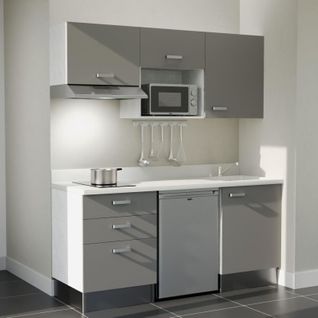 K20 : Gris - Plan Monobloc Snova Évier à Droite + Electro Inox