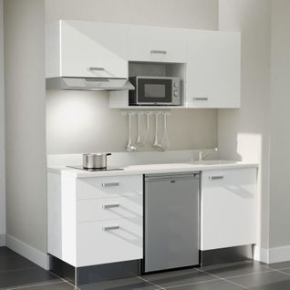 K20 : Blanc - Plan Monobloc Snova Évier à Droite + Electro Inox