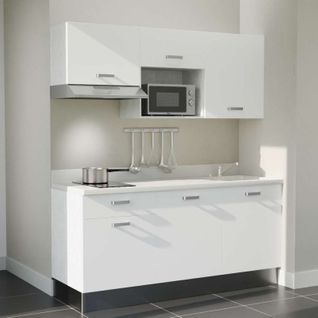 K30 : Blanc - Plan Monobloc Snova Évier à Droite + Electro Inox