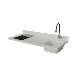 Plan De Travail Monobloc Planiquartz Avec Évier - 140 Cm - Snova - Évier à Droite - Induction