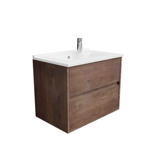 Meuble Vasque Suspendu Alixia 70 Cm - Chêne Foncé