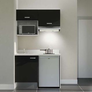 K02 : Noir - Plan Monobloc Snova Évier à Gauche + Electro Inox