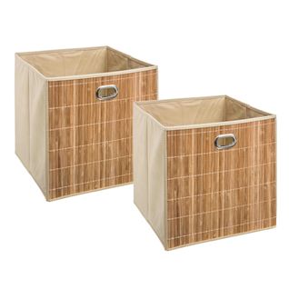 Lot De 2 Boîtes De Rangement Bambou Naturel 31 X 31 Cm