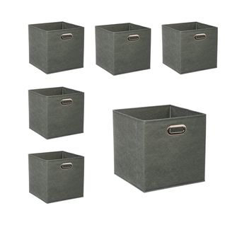 Lot De 6 Boîtes De Rangement Vert Kaki 31 X 31 Cm