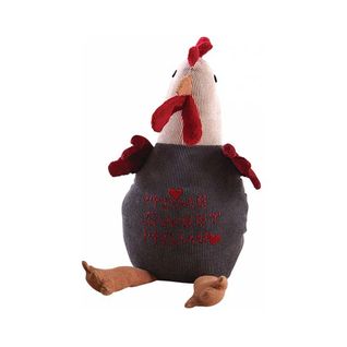 Cale-porte Poule En Velours Home Sweet Home 27 Cm Gris