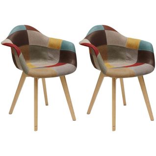Fauteuil Assise Patchwork Louisiane (lot De 2)