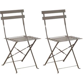 Chaises Pliantes En Acier Cuba (lot De 2) Mastic
