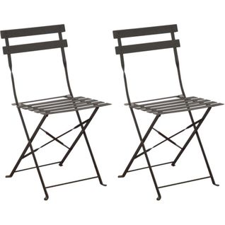 Chaises Pliantes En Acier Cuba (lot De 2) Gris