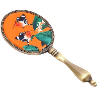 Décoration En Métal Et Verre Oiseau Du Paradis 20 X 7 Cm Orange