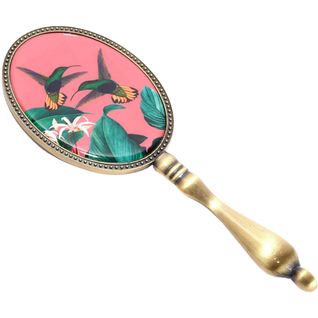 Décoration En Métal Et Verre Oiseau Du Paradis 20 X 7 Cm Rose