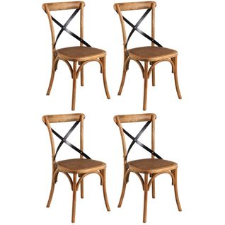 Chaise Bistrot En Hêtre Vieilli Lot De 4