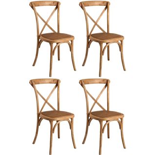 Chaise Bistro En Orme Empilable Lot De 4