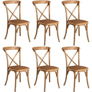 Chaise Bistro En Orme Empilable Lot De 6