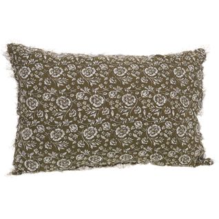 Coussin En Lin à Motifs Capucine 40 X 60 Cm Vert