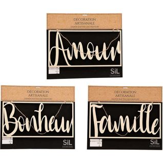Décoration Murale Mots 40 X 20 Cm (lot De 3)