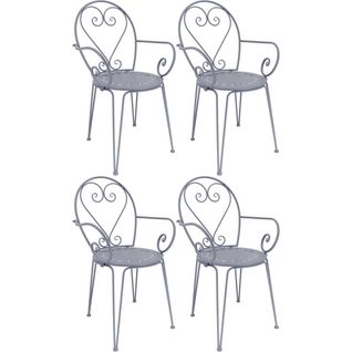 Fauteuil En Fer Belle Époque (lot De 4)