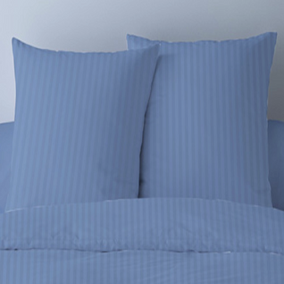 Housses De Couette 260x240 Unies Rayées + 2 Taies Pur Satin De Coton