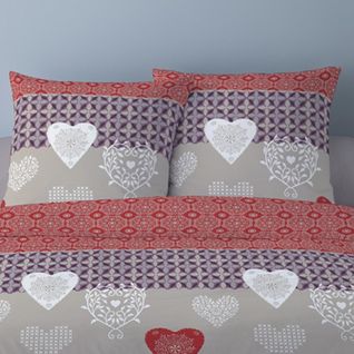 Housse De Couette Avec 2 Taies Carrées Flanelle Coton Naty