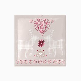 Lot 2 Taies D'oreiller Carrées Esprit Chalet Pur Coton Vanoise Rouge