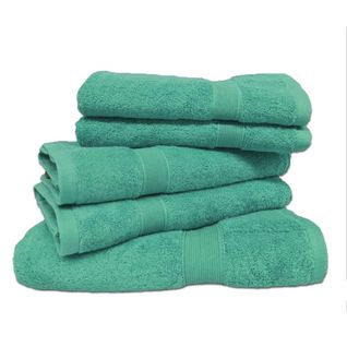 Lot De 5 Serviettes Éponge 600 G/m² Vert Sauge - 100% Coton, Ultra Absorbantes, Douceur Premium Et
