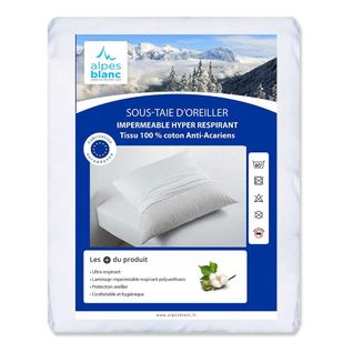 Sous-taie Protège Oreiller 65x65 Imperméable Anti Acariens Respira
