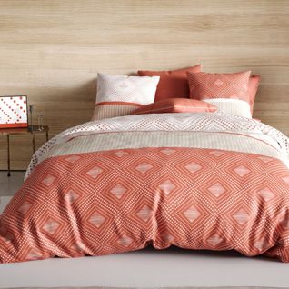 Housse De Couette Kayle + Taie(s) Pur Coton Terracotta