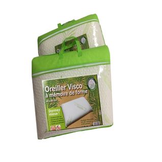 Lot De 2 Oreillers Carrés 60x60 Cm Mémoire De Forme Visco - Soutien Cervical, Anti-allergique,