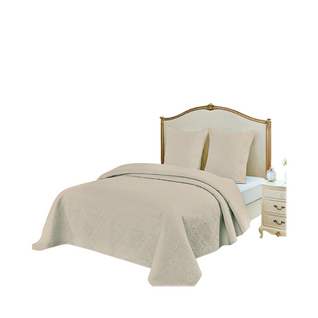 Couvre Lit Matelassé Couleur Unie Lin Avec Taies - Enveloppe 100 % Percale De Coton, Boutis Pour Lit