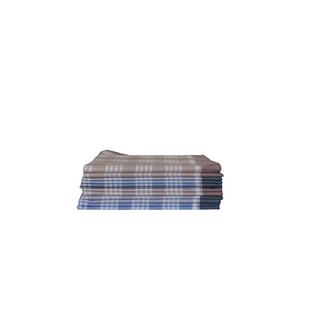 Lot De 12 Mouchoirs Quadrillés Luc 100 % Coton 50x50 Cm - Doux, Absorbants, Réutilisables Et Colorés