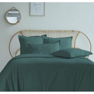 Housse De Couette Lagon 280x240 Cm + 2 Taies 65x65 Cm – 100% Percale 80 Fils - Finition Rabat