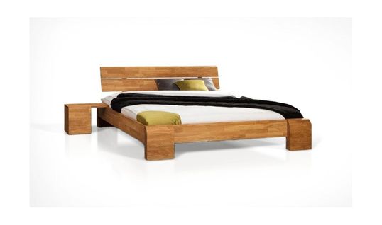 Lit En Chêne Massif Haut - Tokyo 160 X 200 Cm Avec 2 Chevets