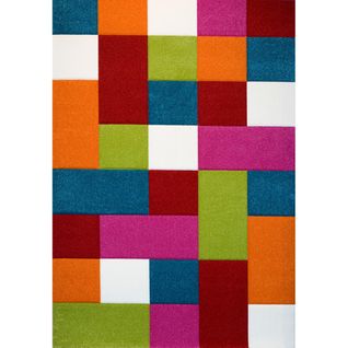 Tapis Enfant 80x150 Rectangle Tissé Multicolore Motif Voiture Lyn8 Kidcar