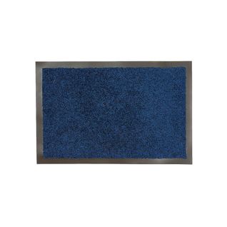Paillasson Twister Bleu 90x150 Fait En Europe En Polyamide Doux Et Soyeux