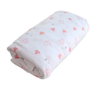 Drap Housse Imprimé Lapinou - 70x140 Cm - Rose Clair