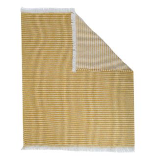 Couverture Lit Enfant Tissu Nid D'abeille - 80x100 Cm - Jaune Ocre