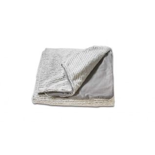 Plaid 130 X 170 Cm Gris Clair En Polaire Douce Effet Tricot - Leno