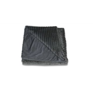 Plaid 165 X 125 Cm Gris Foncé En Velours Côtelé Doux - Boreal