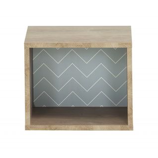 Etagère Cube Murale Réversible Décor Bois Blanc Ou Bleu - Sidoine