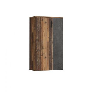 Armoire à Chaussures 2 Portes 5 Tablettes Décor Bois Vintage - Amelie