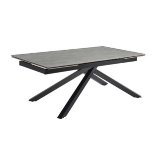 Table Extensible 160/240 Cm Céramique Gris Marbré Pied Torsadé - Arizona 05