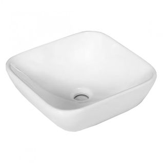 Vasque Carrée En Céramique Vitrifiée Blanc à Poser - Baso 4675