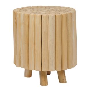 Tabouret / Table D'appoint D. 40 Cm En Bois De Teck Naturel - Dawson