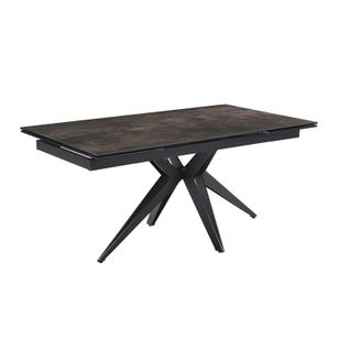 Table Extensible 180/260 Cm Céramique Gris Vieilli Pied Étoile - Maine 06